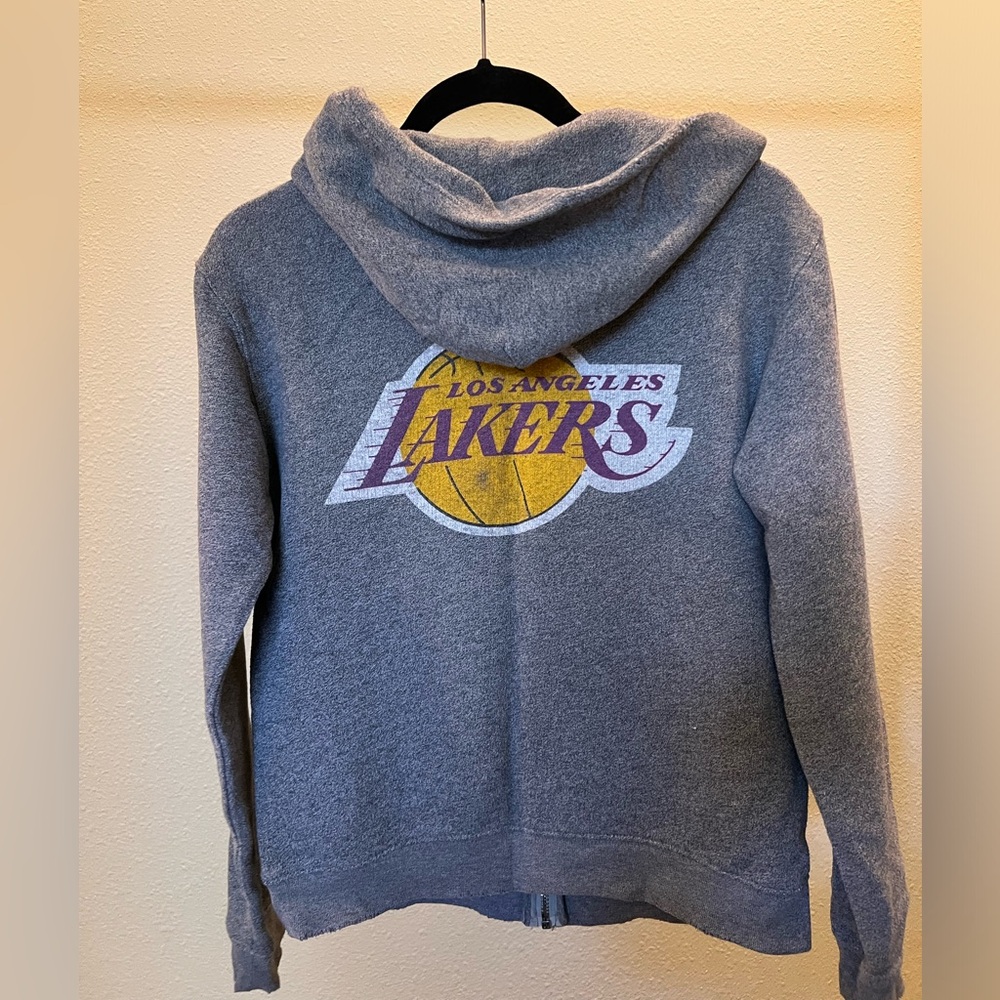 Junk Food Clothing Grey zip-up hoodie. Size M